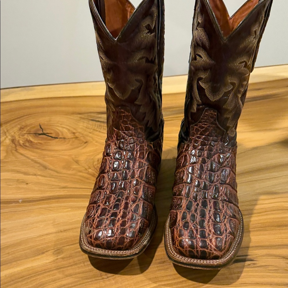 Dan Post Brown Crocodile Pattern Boots - image 1